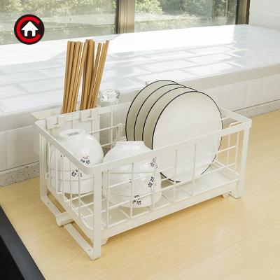 China Sustainable Dish Drying Rack Utensil Holder Plate Storage Holder with tray for Counter Sink Kitchen for sale