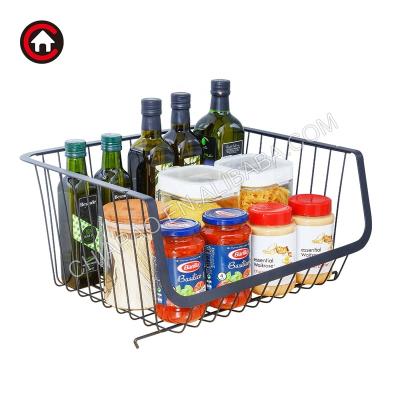 China Sustainable Metal Wire Basket Stand Fruit and Vegetable Storage Stackable Basket Rolling Cart for Kitchen Home for sale