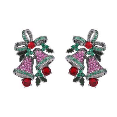 China 2022 Luxury Fashion Christmas Stud Earrings Zircon Butterfly Stud Earrings For Christmas Line Wedding Earrings for sale