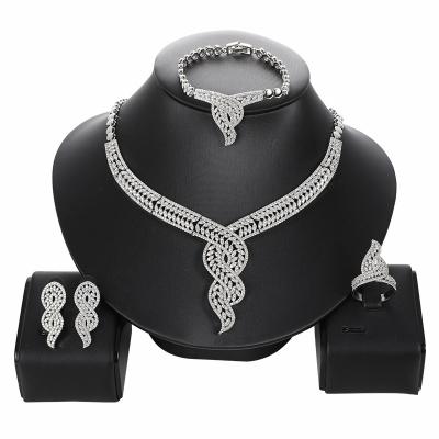 China 4PCS Luxury African Style Classic Green CZ Jewelry Set For Women Wedding Party Crystal Dubai Bridal Jewelry Set Zircon Gift for sale