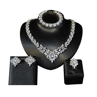 China A.C.A. Style Classic Zircon Jewelry Necklace Nigeria Fashion Saudi Arabia Wedding Accessories Luxury Jewelry Sets for sale