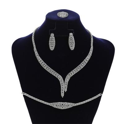 China Classic Style Fashion Jewelry: Bridal Jewelry Set, Luxury Women's Party Set, 4 Piece Set, Earrings, Bracelets, Necklaces, Rings for sale