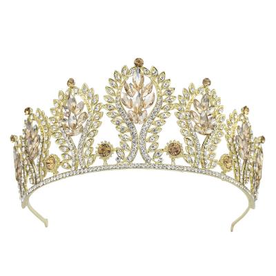 China Crown the temperament fashionable elegant multi-color alloy spot factory direct sales crystal bride headdress wedding for sale