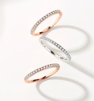 China Trendy fashion jewelry: single row diamond gold silver ring, suitable for women, can be matched with index and tail finger for sale