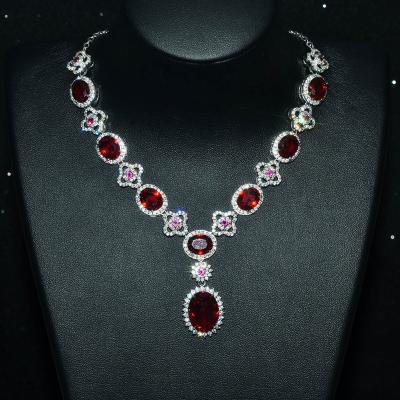 China FASHIONABLE factory direct sales high quality and low price red love gem setearrings jewelry necklaces rings bracelets suitable for party for sale