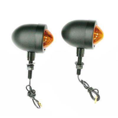 China Custom 23MM Turn Signal Plastic Or Steel Black Indicators With Amber Lens for sale