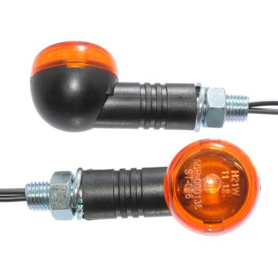 China Mini Round Indicators Turn Signal in plastic or steel with E-MARK Amber Lens for sale