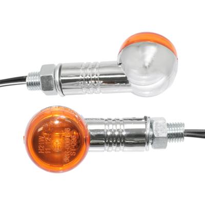 China Motorcycle Plastic Or Steel Mini Round Chrome Indicators With E-MARK Amber Lens for sale