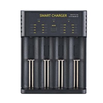 China ABS Factory Direct Smart High Current Ni-MH Battery Charger 1.2V Slot Lithium Ion Battery 18650 4 AA 2A Charging for sale