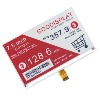 China 7.5 inch 3 colors 800x480 e-ink e paper gooddisplay display for supermarket price tag 7.5