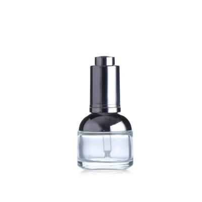 China Shoulder Glass Bottle Essence Cosmetics Glass Container Pressure Dropper Pump Essential Oil Glass Bottle Personal Care 20ml 30ml Set for sale