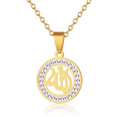 China 2021 Classic Flame Punk Necklace Muslim Flame Patterned Stainless Steel Necklace Set In Zircon 18K Vacuum Plating for sale