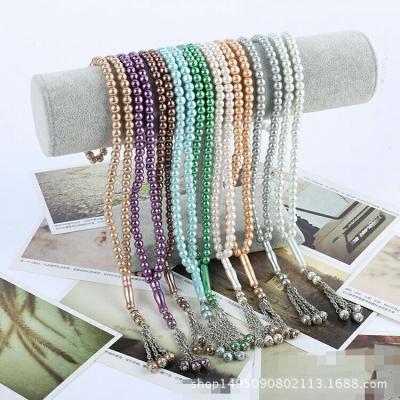 China Fashionable Lslamic Bead Rosary Monochrome Religious Jewelry With 9 Colors To Choose From Classic Vintage for sale