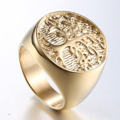 China European and American fashion new custom men's Ring Life Tree Titanium Steel CLASSIC steel ring for sale