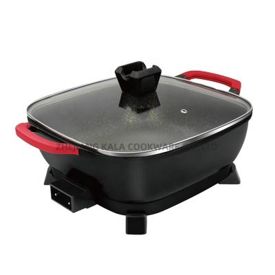 China electric pan ghana non stick egg steak frying pan electric cookware aluminum cooking pot marble stone cookware for sale