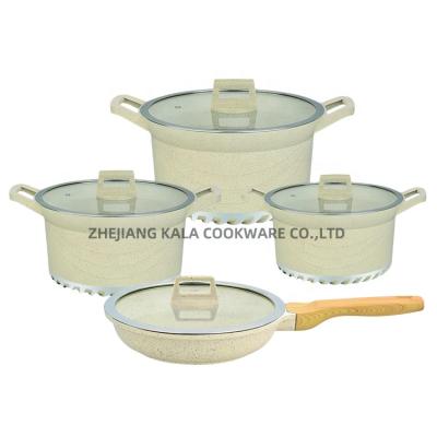 China marble non stick cookware sets non stick 26cm frying pan ceramic cookware kitchenware cooking pot set cookware parts for sale