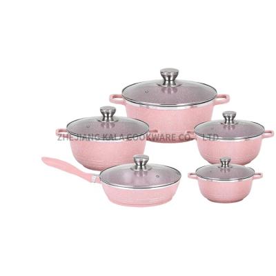 China Dessini marble cookware non stick cookware sets non stick pot set cookware set cooking aluminum cooking pot for sale