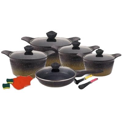 China korean non stick cookware sets non stick frying pan cookware parts marble stone frying pan with lid cookware aluminum for sale