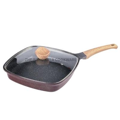 China ceramic cookware non stick frying pan marble fry pan nonstick set cast aluminium grill pan household utensils kitchen for sale