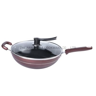 China 32/34cm wok ceramic non stick cookware sets non stick frying pan cooking pot induction cookware sets non stick deep fry pan for sale