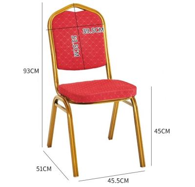 China Modern Cheap Luxury Modern Commercial Furniture Stack Hall Iron Metal Banquet Hotel Chairs for sale