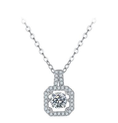 China Real 925 Sterling Silver TRENDY Necklace Jewelry 925 Silver Minimalist Necklace With Moissanite for sale