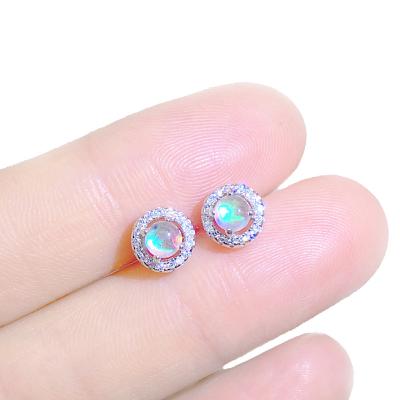 China FASHIONABLE Stud Earrings 925 Moonstone Woman Moonstone Jewelry 925 Sterling Silver for sale