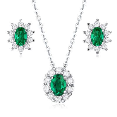 China MA Yin Fang FASHIONABLE green pendant necklace 925 gemstone jewelry set joyeria 925 sterling silver gift for woman for sale