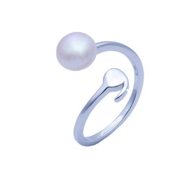 China TRENDY Simple Fashion 925 Sterling Silver With Freshwater Pearl And 925 Silver Rings for sale