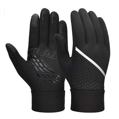 China Hot Sale Touch Screen Non-slip Children's Autumn Winter Windproof Warm Fleece Full Finger Cycling Gloves for sale