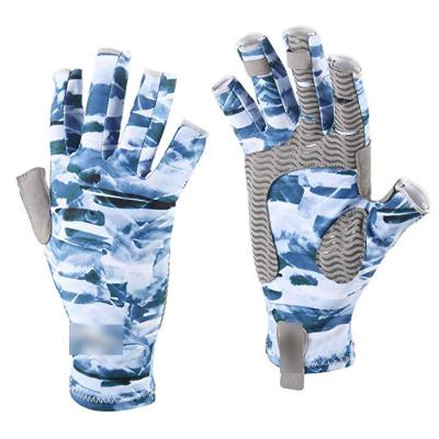 China Factory Outdoor Half Finger Glove Boating Camping Navigation Anti-UV Fingerless Fishing Gloves Non-slip Comfort for sale