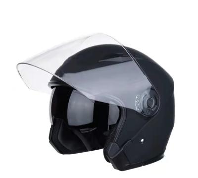 China Sun Shield Motorcycle Helmet Men And Women Half Electric Helmet Four Seasons Battery Electric Car Double Lens Safety Half Helmet for sale