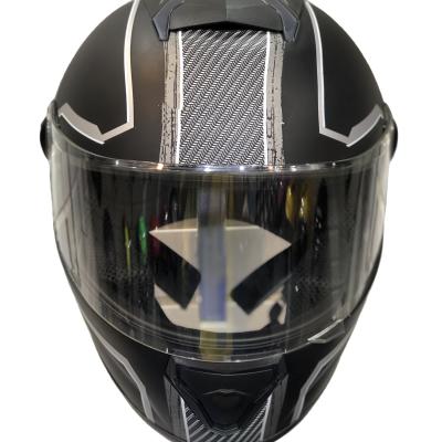 China Luxury Unisex-Adult Full Face Motorcycle Helmet Black Solid Color Removable Liner for sale