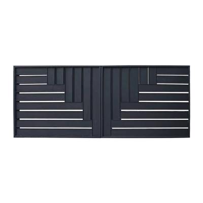 China High Quality Garden Fence Swing Gate, Modern Aluminum Swing Driveway Gates, Exterior Aluminum Villa Black Base Track Latest Designs for sale