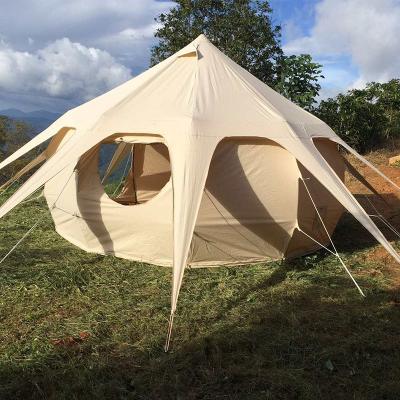 China Water Resistant 4m 5m 6m 7m Cotton Canvas Lotus Bell Tent for sale