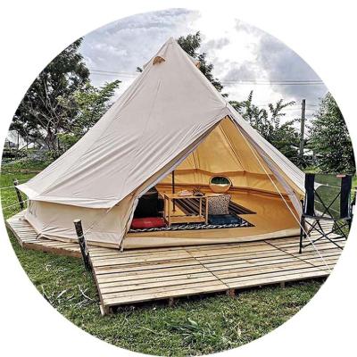 China Water proof luxury family glamping resistant outdoor large canvas bell tent waterproofing for sale