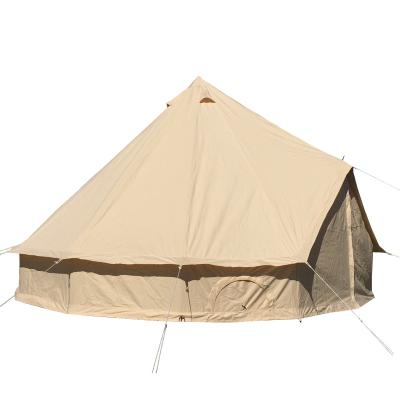 China Water proof 3m 4m 5m 6m 7m waterproof cotton canvas bell tent glamping camping with two door for sale