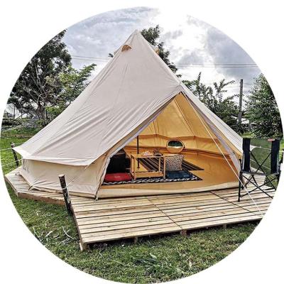 China Water Proof Large Space 3m Canvas Bell Tent Luxury Event Bell Tent For Family Camping Without Center Poles for sale