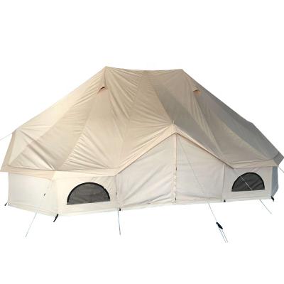 China Water Resistant 6M Wide Double Top Canvas Tent Glamping Canvas Emperor Luxury Bell Tent for sale