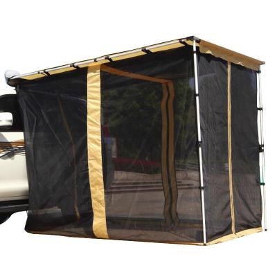 China Straight tying type 2.5*3m SUV/4x4/4wd high quality car roof top tents with retractable car side/roof tents mesh part for sale