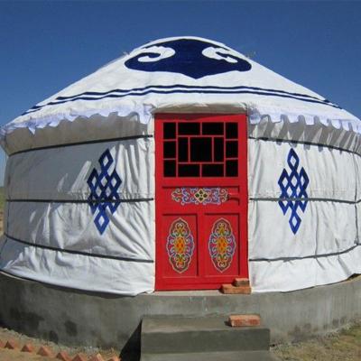 China Water Render Wood Frame Luxury Steel Mongolian Wrought Iron For Garden Heavy Duty Modern Luxury Mongolian Yurt for sale