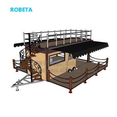 China Double Docker Design Mobile Food Truck Mobile Food Truck Outdoor Cafe Food Trailer Fast Food Kiosk Hotels for sale