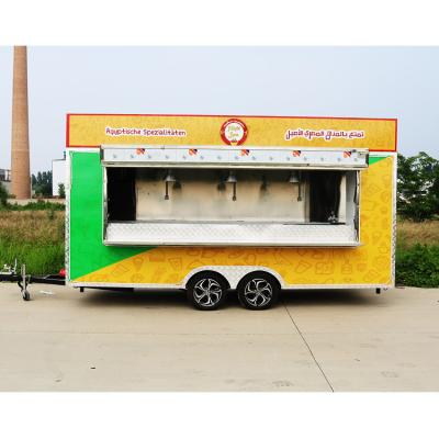 China Fabricacion Chinese Eu Standard Food Truck Vegetable Processing Plant Food Trailer Square Pizza for sale