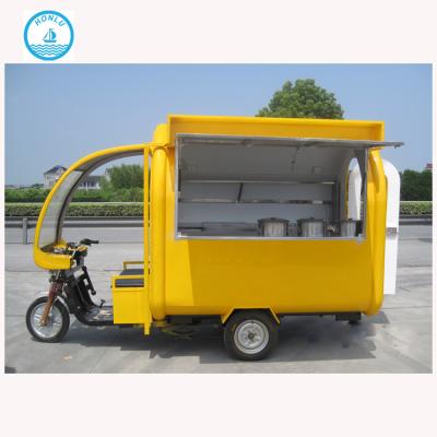 China Hot Sale Food Truck Vegetable Processing Plant Churros Food Trailer Electric Yellow Cart Mobile Bike Food Trailer Tricycles for sale