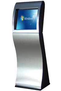 China S2 touchscreen slim and sleek stainless steel kiosk terminal for sale