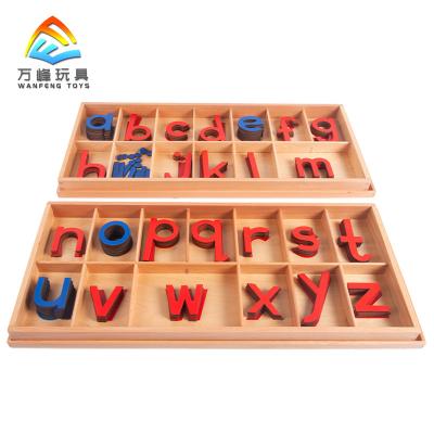 China Montessori educational language equipment alphabet moveable boxwood - large wooden moveable alphabet (red and blue) - small moveable alphabet (red and blue) for sale