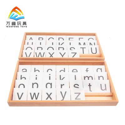 China Kids learning alphabet card box montessori language material educational wooden toys for kids baby for sale