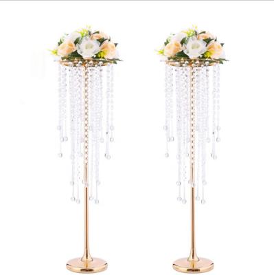 China 2021 Best Selling Metal Aisle Road Aisle Flower Lead Wedding Stand Crystal Aisle Pillar Crystal Road Stand for sale