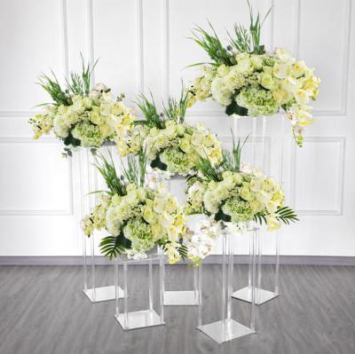 China Wedding Decor Ready to Ship Wholesale 2021 Sale Flower Stand Top Acrylic Clear Flower Stand for sale