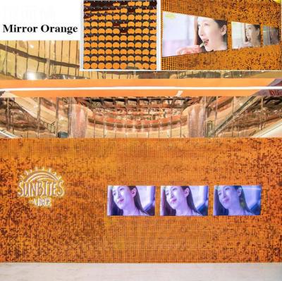 China Factory price high quality square mirror sequin panel party backdrop wedding backdrop mirror sequin panel supplies HBCP0432 for sale